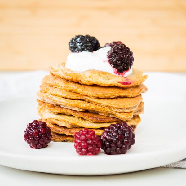 Banana & Vanilla Protein Pancakes