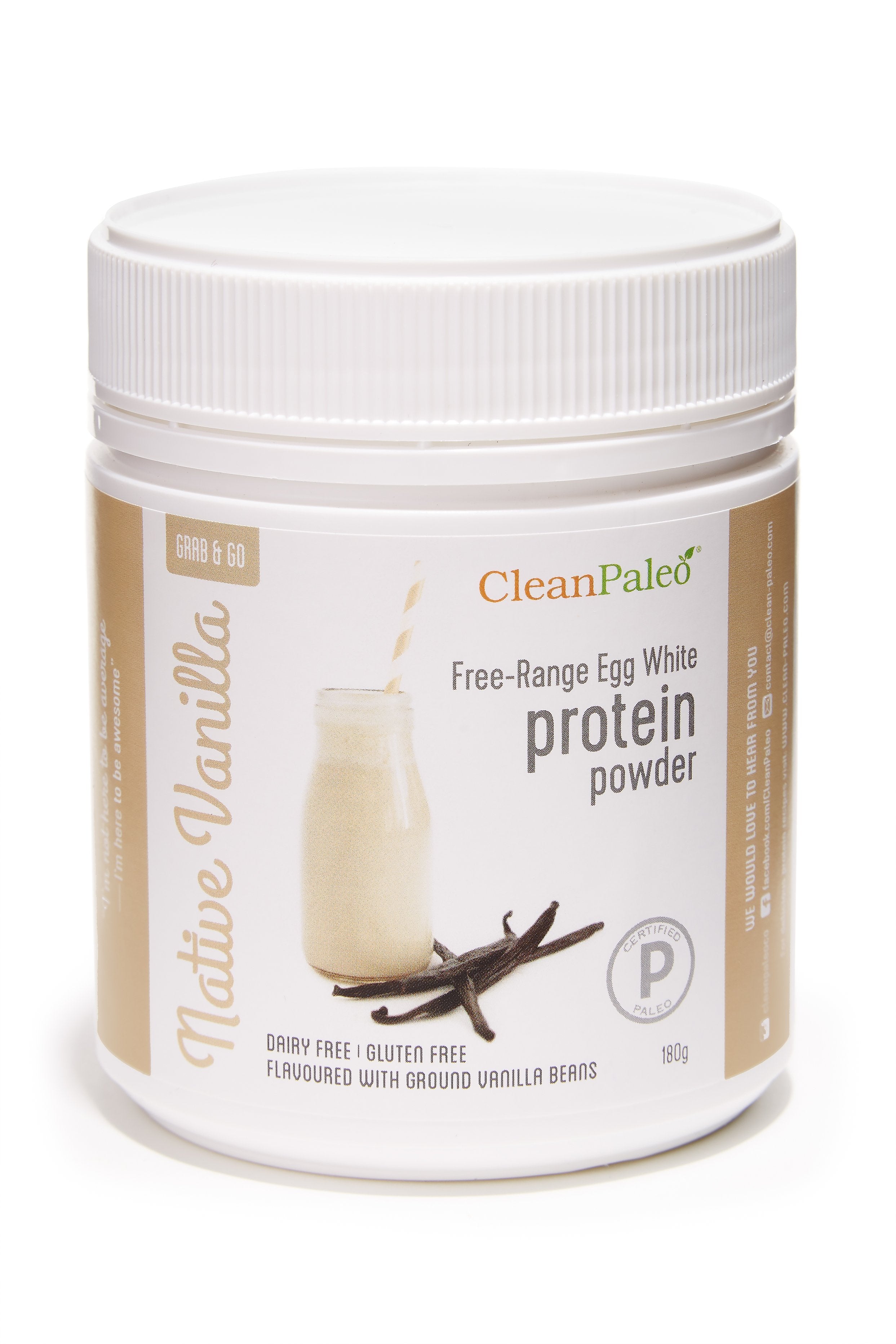 Grab & Go 180g Vanilla Protein Tub